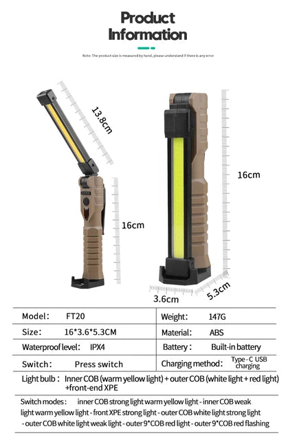 Multi-Angle Function - Magnetic LED Torch